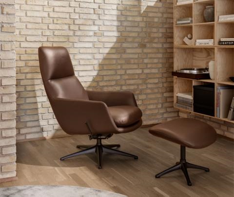 Flexlux manuele relaxzetel Marinella met voetbank (in leder of stof) - 0